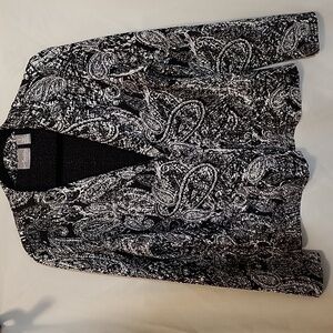 Travelers B/W Crinkle Paisley Jacket Size 1 (m) Chico